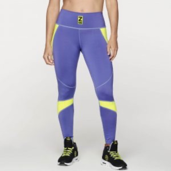 Zumba Forever Color Blocked High Waisted Ankle Leggings - Picture 4 of 4